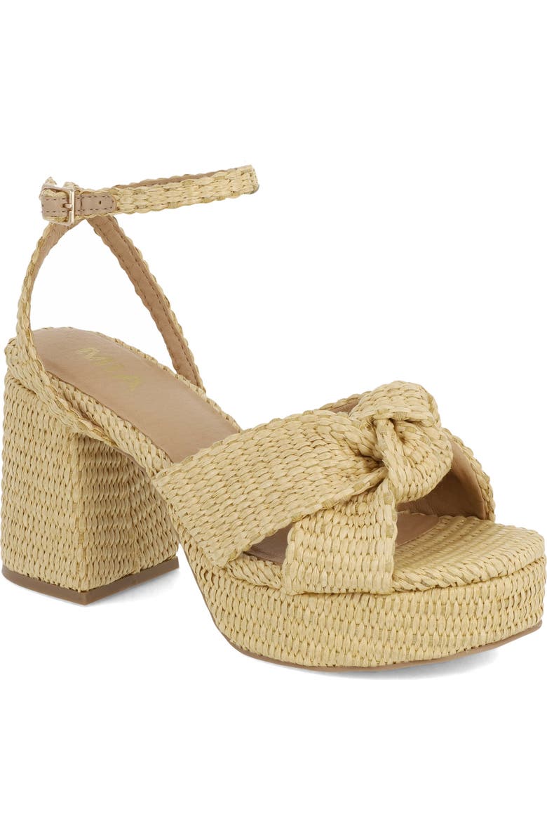 MIA Reese Raffia Platform Sandal, Main, color, Natural