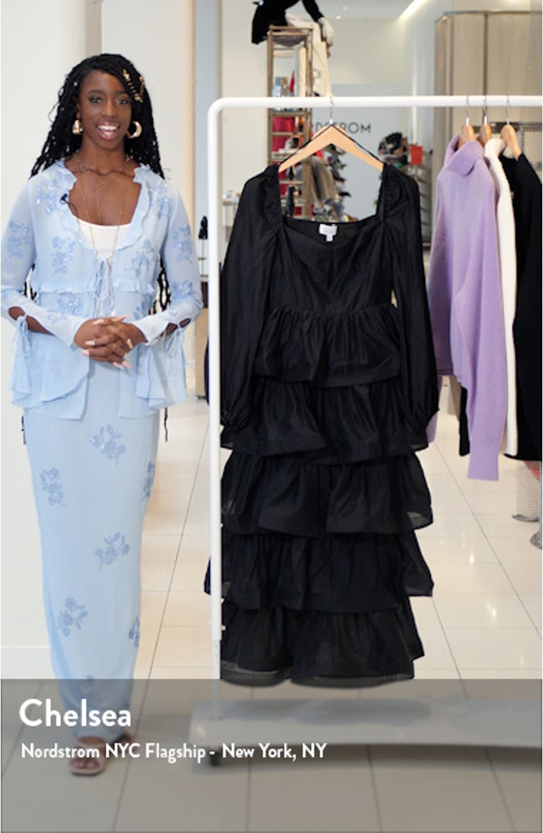 & Other Stories Tiered Skirt Long Sleeve Midi Dress | Nordstrom