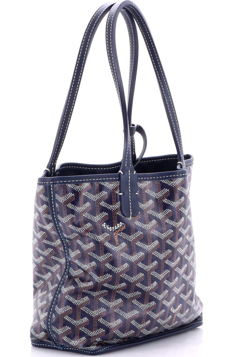 Pre-Owned Goyard Anjou Reversible Tote Coated Canvas Mini, Alternate, color, Blue