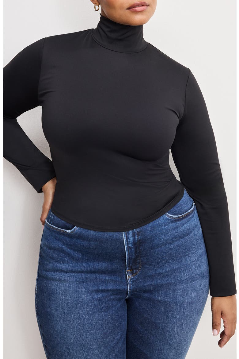 Weightless Turtleneck Top, Alternate, color, BLACK001