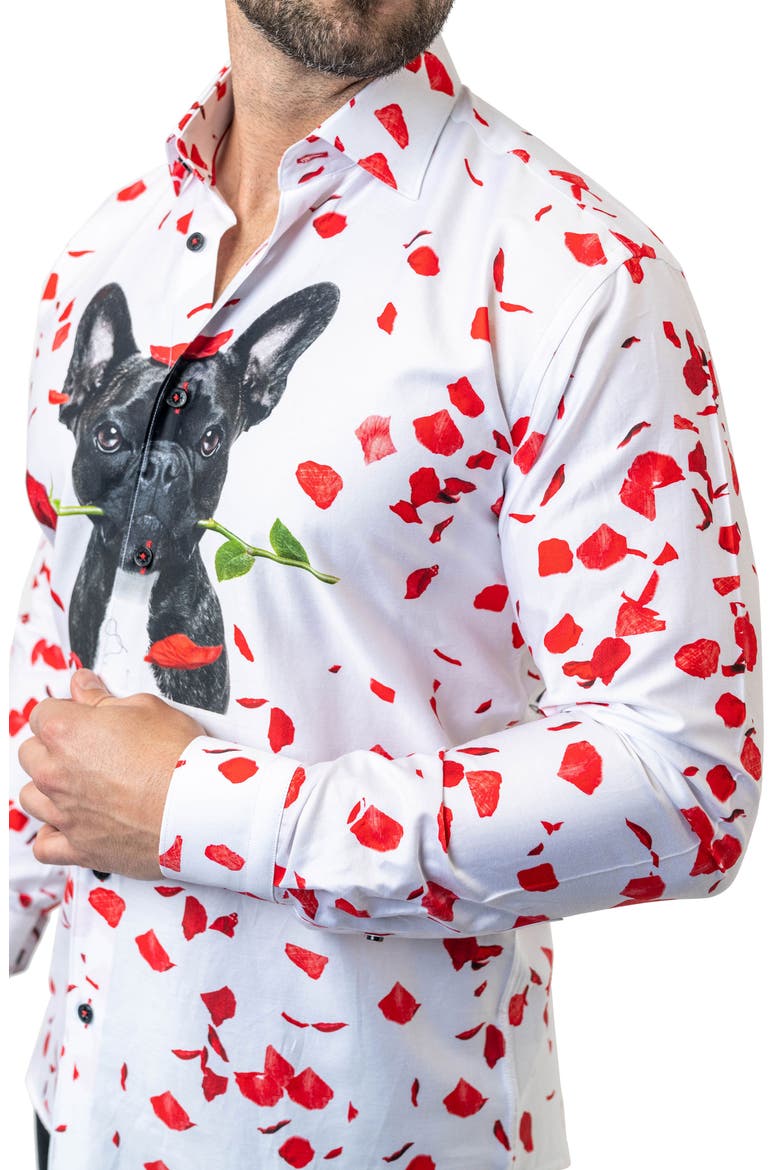 Fibonacci Guiltylove Cotton Button-Up Shirt, Alternate, color, WHITE