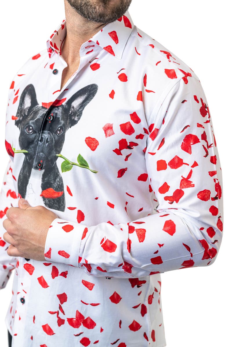 Maceoo Fibonacci Guiltylove Cotton Button-Up Shirt, Alternate, color, White