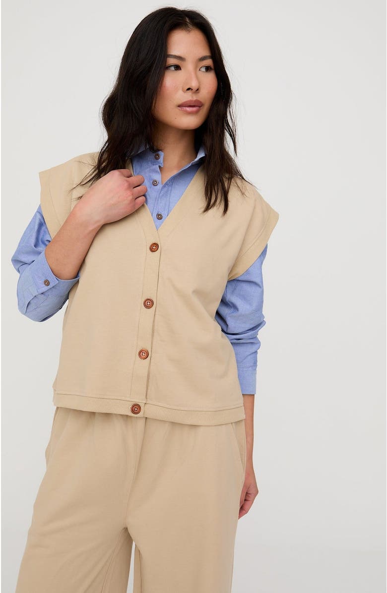 Turtledove London Organic Cotton Blythe Sleeveless Top, Alternate, color, Stone