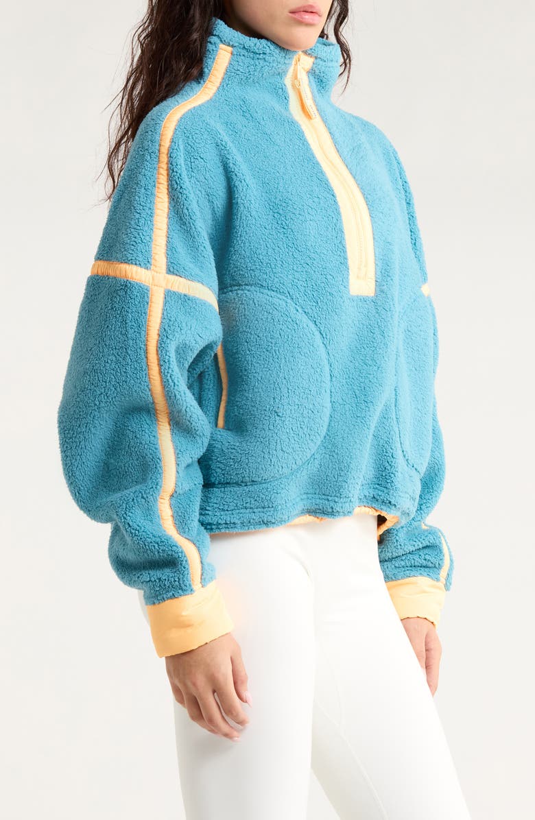Free People FP Movement Mountain High Fleece Half Zip Pullover, Alternate, color, Celestial Blue