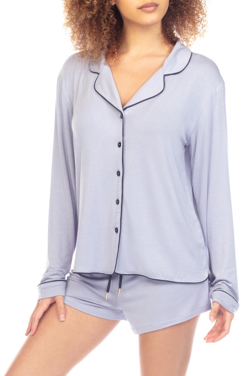 Honeydew All American Long Sleeve Short Pajamas, Main, color, Lunar