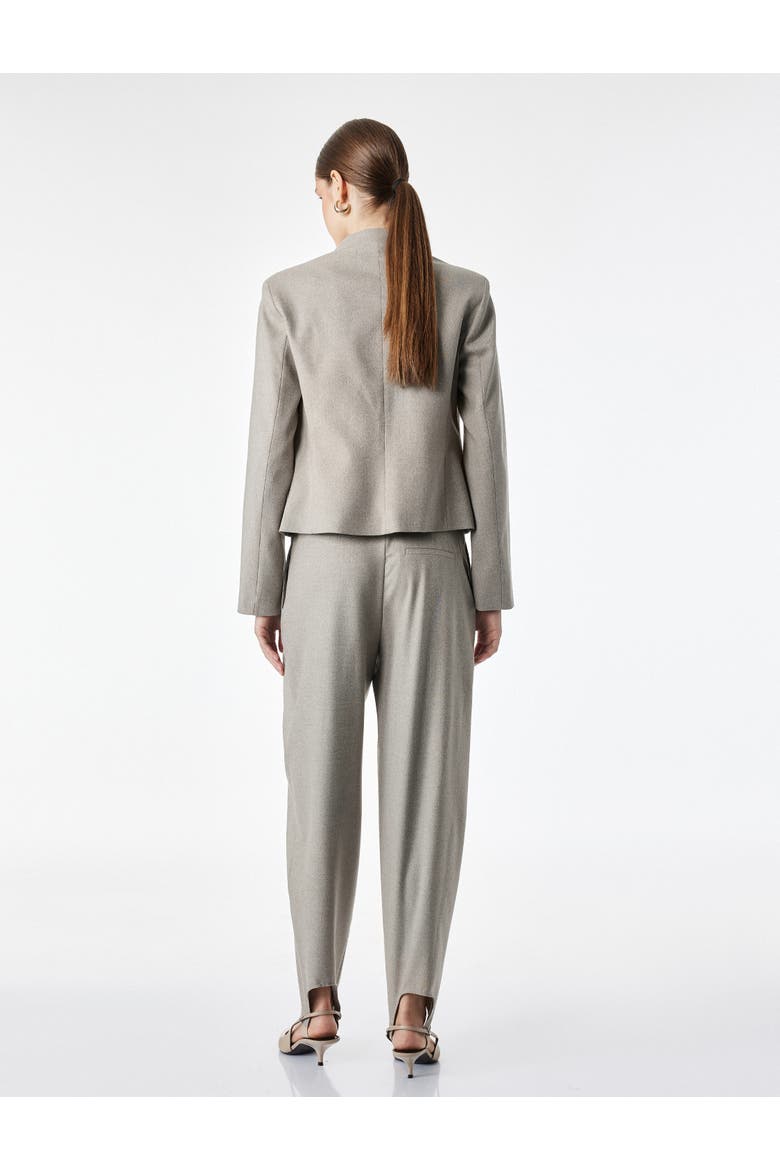 Balloon Fabric Trousers With Foot Strap Detail, Alternate, color, BEIGE