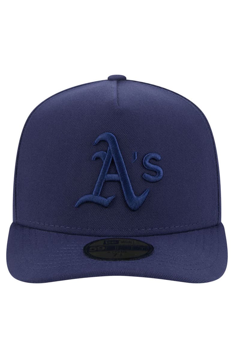 New Era Men's New Era Navy Athletics Color Pack A-Frame 59FIFTY Fitted Hat, Alternate, color, Navy