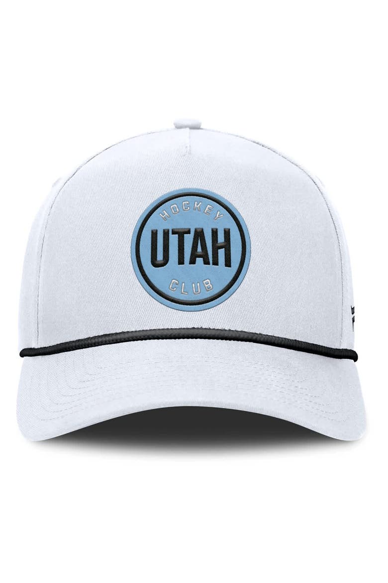 Men's Fanatics White Utah Hockey Club Rope A-Frame Adjustable Hat, Alternate, color, White