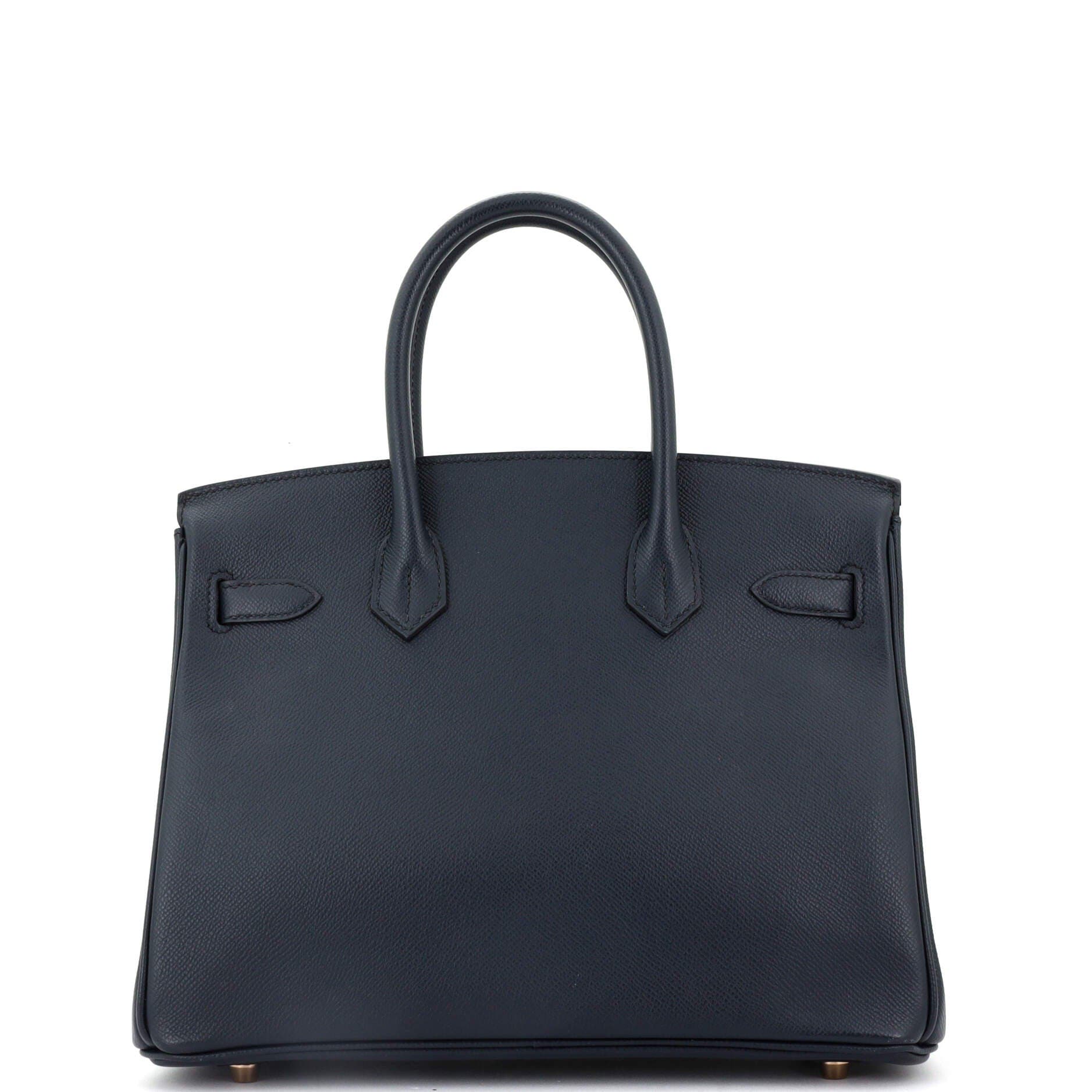 Pre-Owned Hermes Birkin Handbag Blue Epsom with Rose Gold Hardware 30, Alternate, color, 