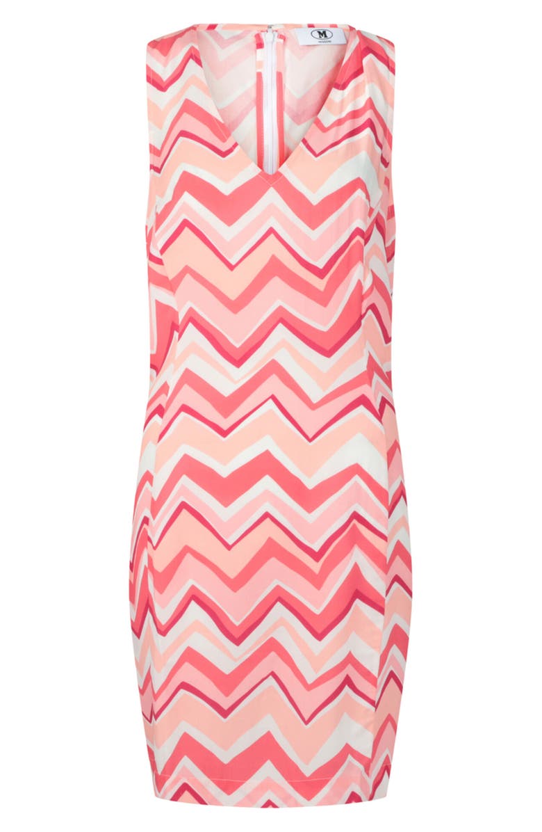 M Missoni Chevron Sleeveless Minidress, Main, color, Pink Tones And White