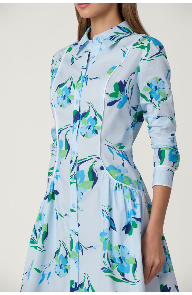 Shoshanna Seabreeze Print Poplin Millie Dress, Alternate, color, French Blue Multi