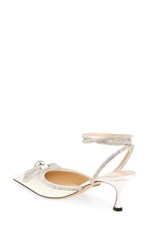 Mach&mach Double Bow 65mm Leather Pumps In White