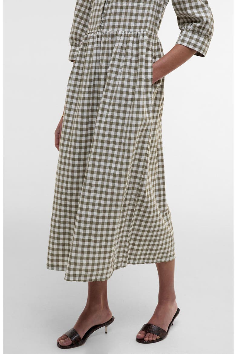 Adele Gingham Shirtdress, Alternate, color, DUSKY GREEN CHECK