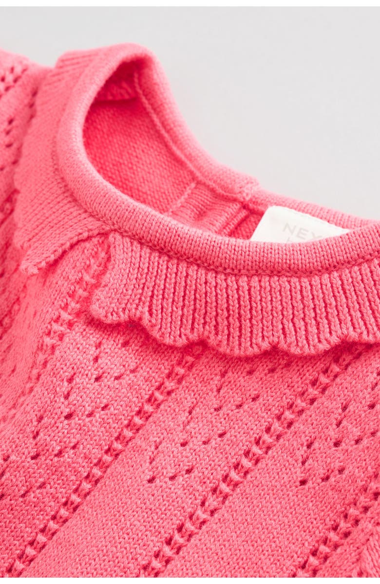 NEXT Cotton Pointelle Sweater & Shorts Set, Alternate, color, Pink