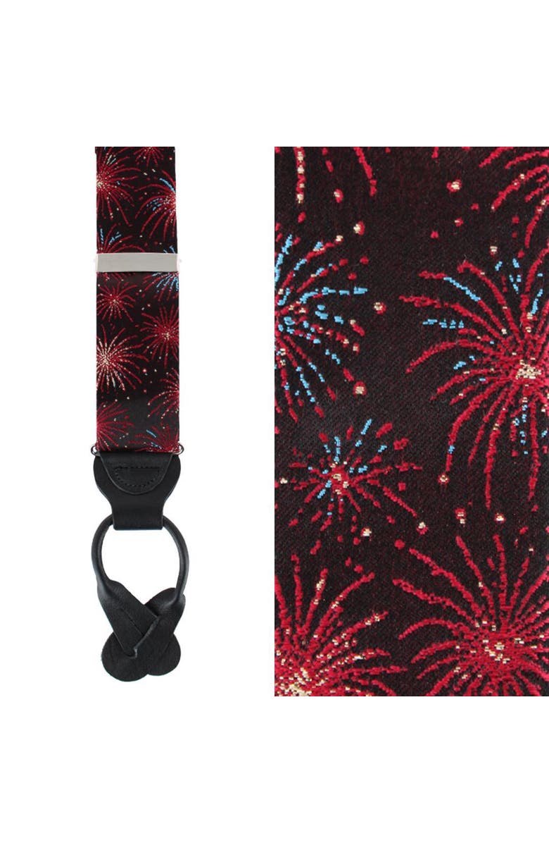 Trafalgar Illumination Explosion Silk Button End Suspenders, Main, color, Black