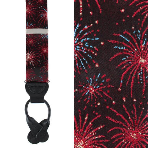Illumination Explosion Silk Button End Suspenders (Braces)