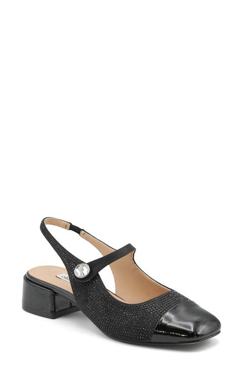 Zach Rhinestone Mary Jane Slingback Flat (Women)