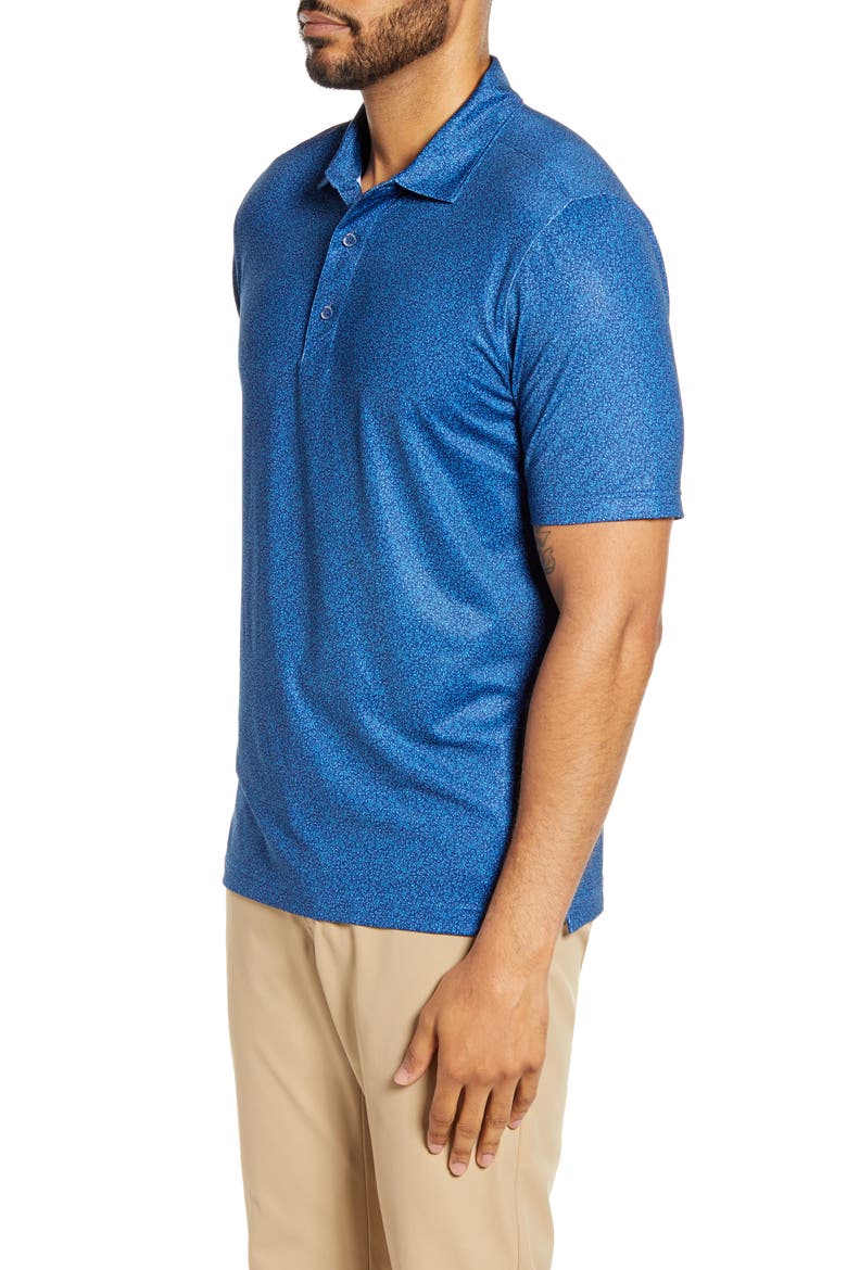 Pike Micro Floral Print Polo, Alternate, color, INDIGO