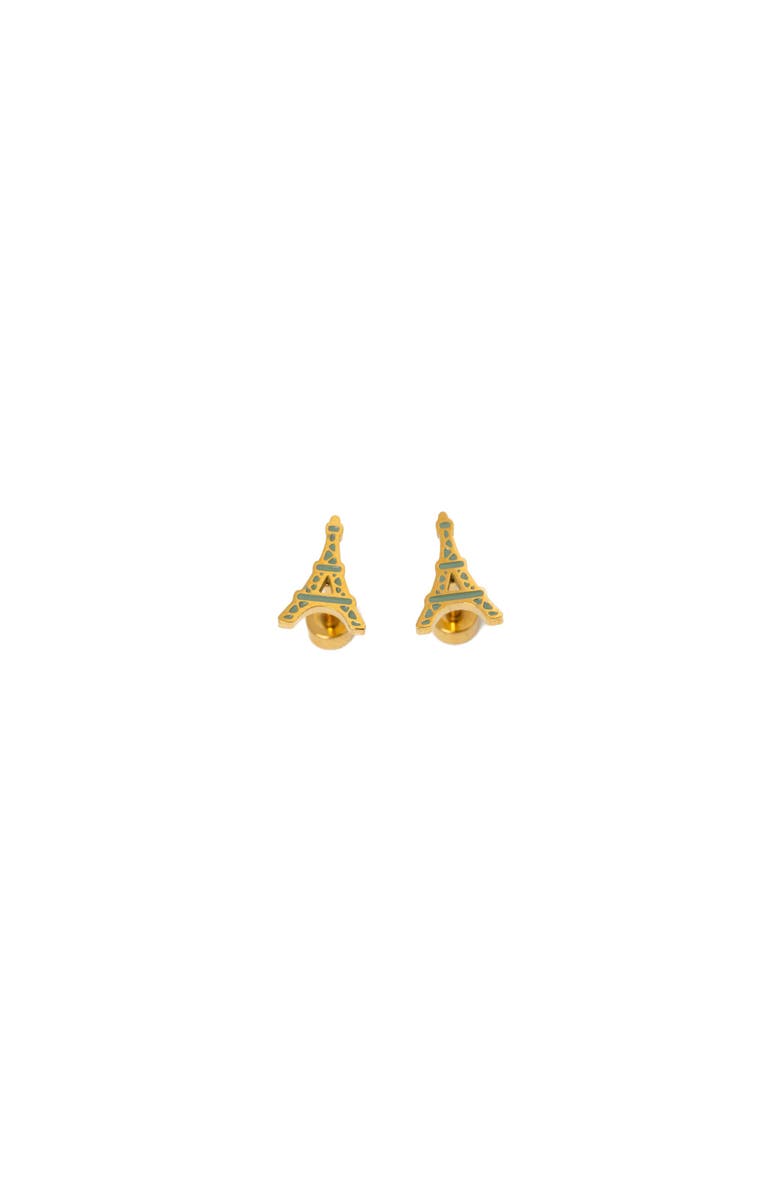 Pip Pop Eiffel Tower Stud Earrings, Main, color, Gold