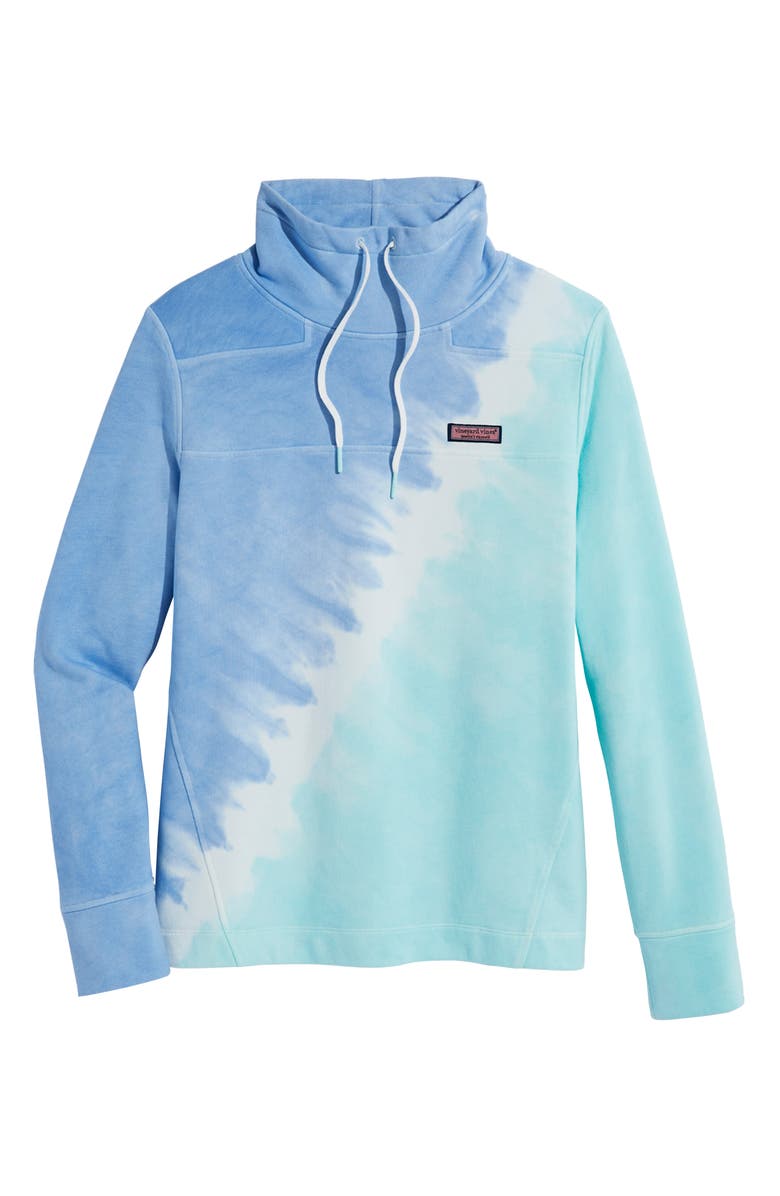 vineyard vines Wave Tie-Dye Cotton Funnel Neck Sweatshirt, Alternate, color, 