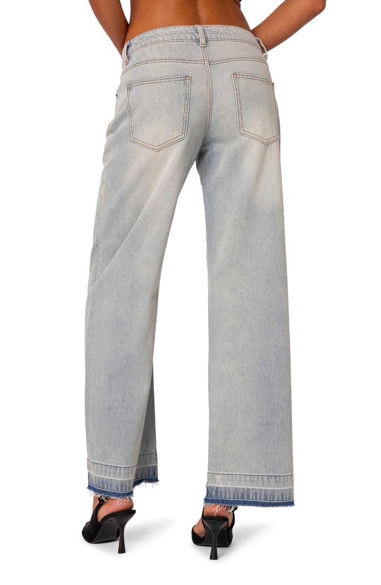 EDIKTED Release Hem Low Rise Jeans, Alternate, color, Light-Blue