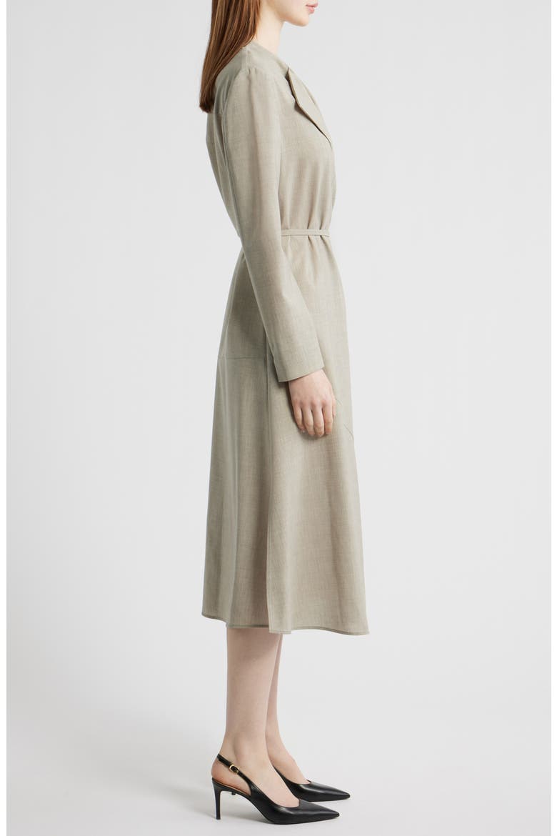 Dimosal Long Sleeve Wool Midi Dress, Alternate, color, PUMICE