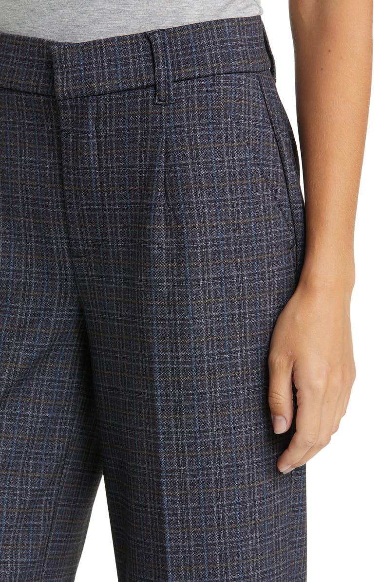 Wit & Wisdom 'Ab'Solution Plaid Skyrise Wide Leg Ponte Trousers, Alternate, color, Charcoal Blue Multi