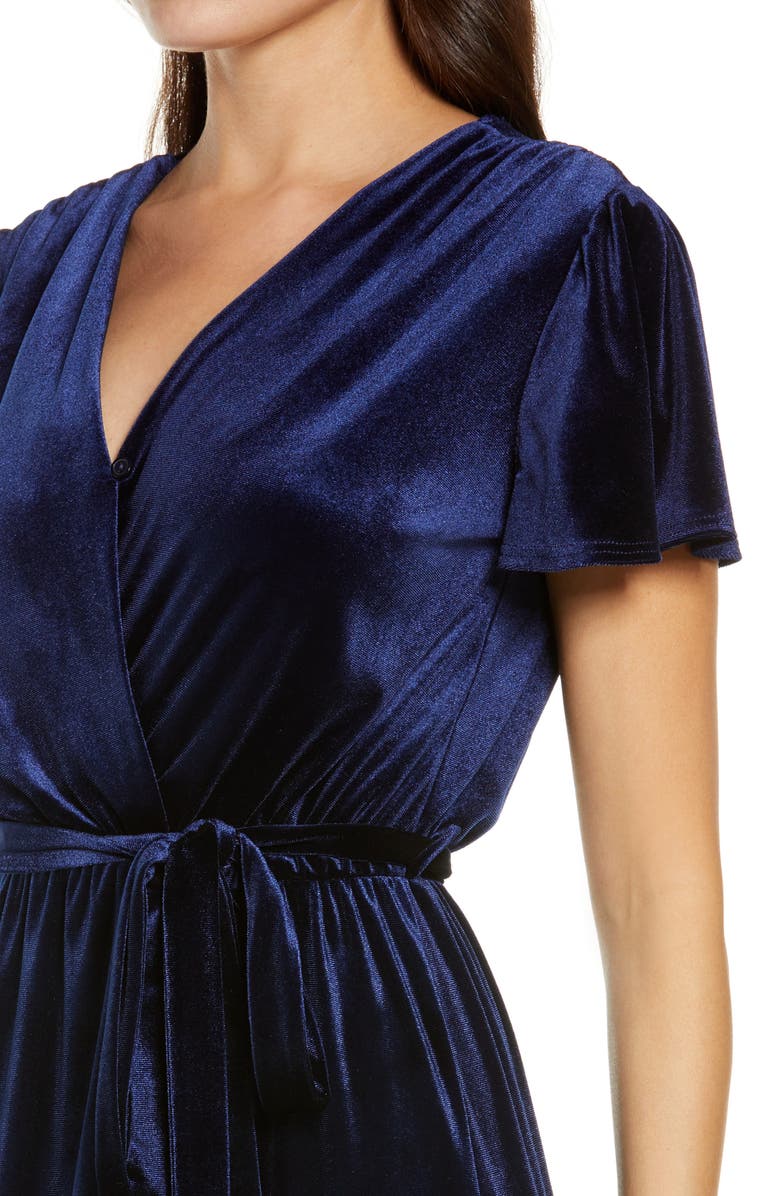 Fraiche by J Velvet Wrap Front Maxi Dress, Alternate, color, 