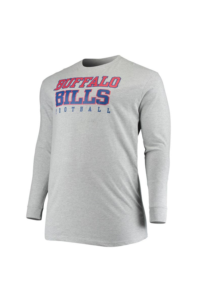 FANATICS Men's Fanatics Branded Heathered Gray Buffalo Bills Big & Tall Practice Long Sleeve T-Shirt, Alternate, color, 