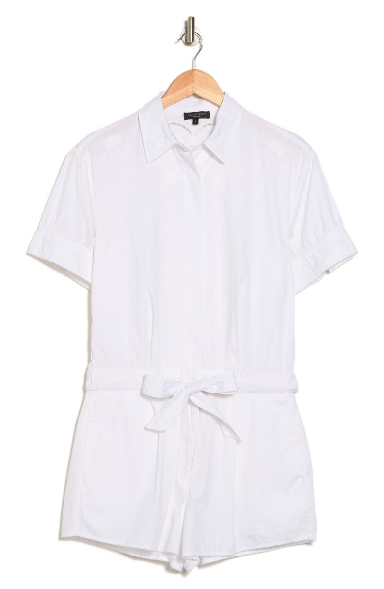 rag & bone Surplus Cotton Romper, Alternate, color, White