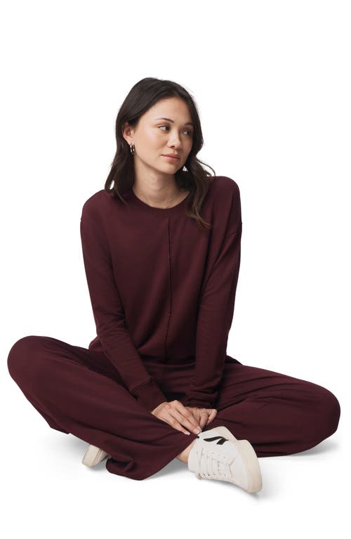 Splendid Supersoft Trim Sweatshirt In Burgundy