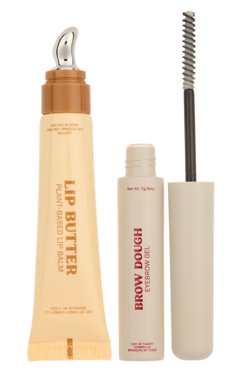 Thirsty Cowboy Bread & Butter Brow Gel & Lip Balm Set $38.95 Value In Transparent