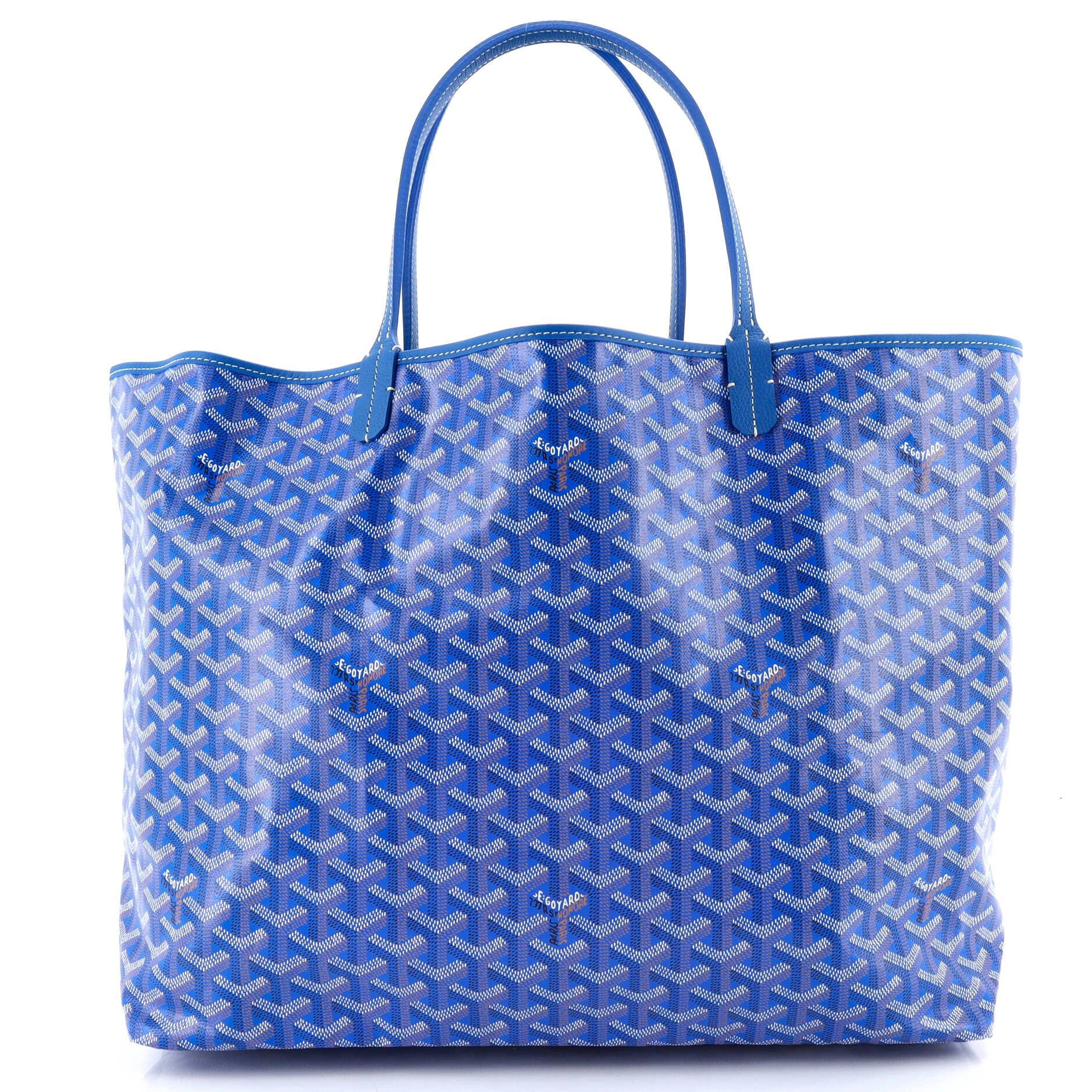 Pre-Owned Goyard Saint Louis Tote Coated Canvas PM, Main, color, Blue