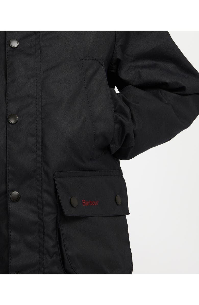 Barbour Kids' Contrast Corduroy Collar Waxed Cotton Jacket, Alternate, color, 