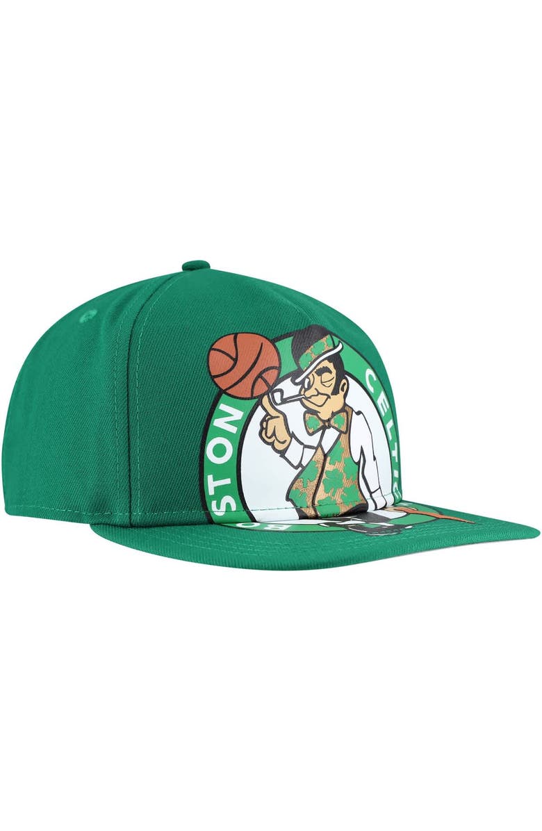 New Era Men's New Era Kelly Green Boston Celtics Oversized Puff Print Logo Golfer Snapback Hat, Alternate, color, Kelly Green