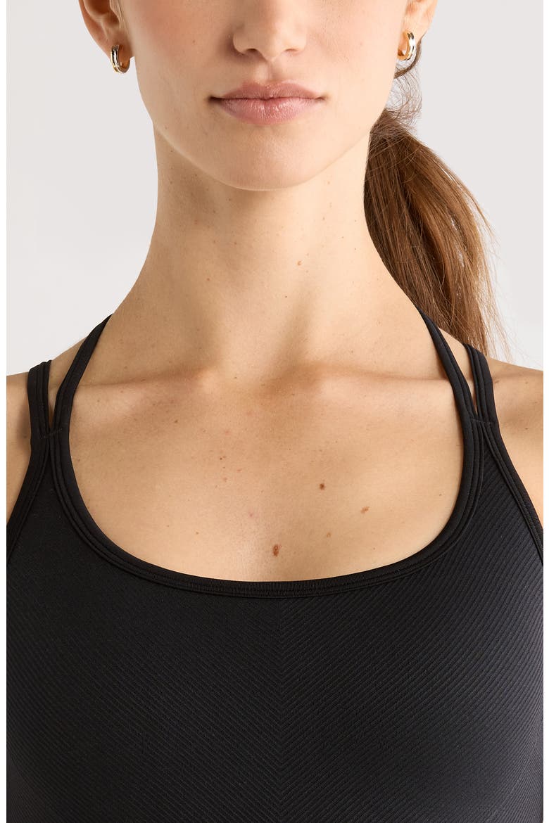 Seamless Strappy Sports Bra, Alternate, color, BLACK