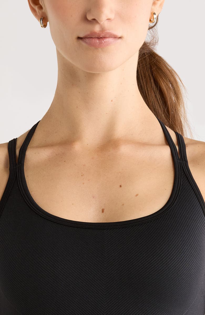 Zella Seamless Strappy Sports Bra, Alternate, color, Black