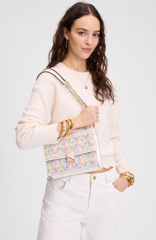 Kate Spade New York Deco Tweed Convertible Shoulder Bag In Ivory Multi