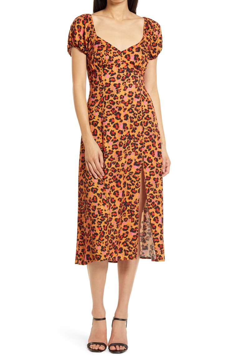 Ameli Leopard Spot Dress, Main, color, DESERT ROSE MULTI