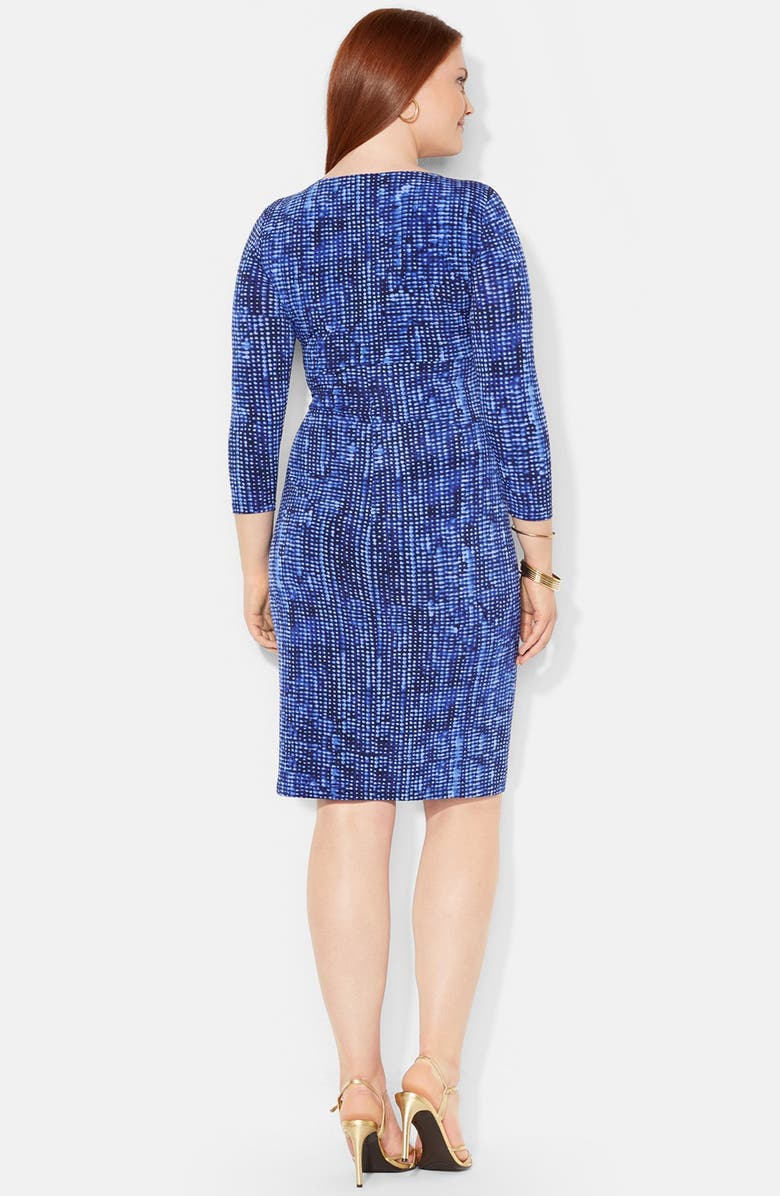 Lauren Ralph Lauren Print Jersey Faux Wrap Dress, Alternate, color,