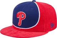 New Era Men's New Era Red/Royal Philadelphia Phillies Retro Split Corduroy Snapback Hat