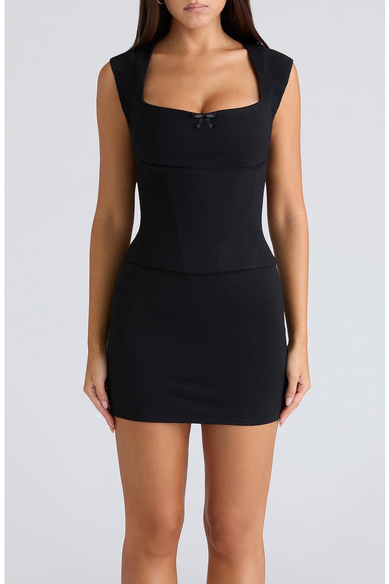 The Mini Skirt Ponte Skort, Main, color, BLACK