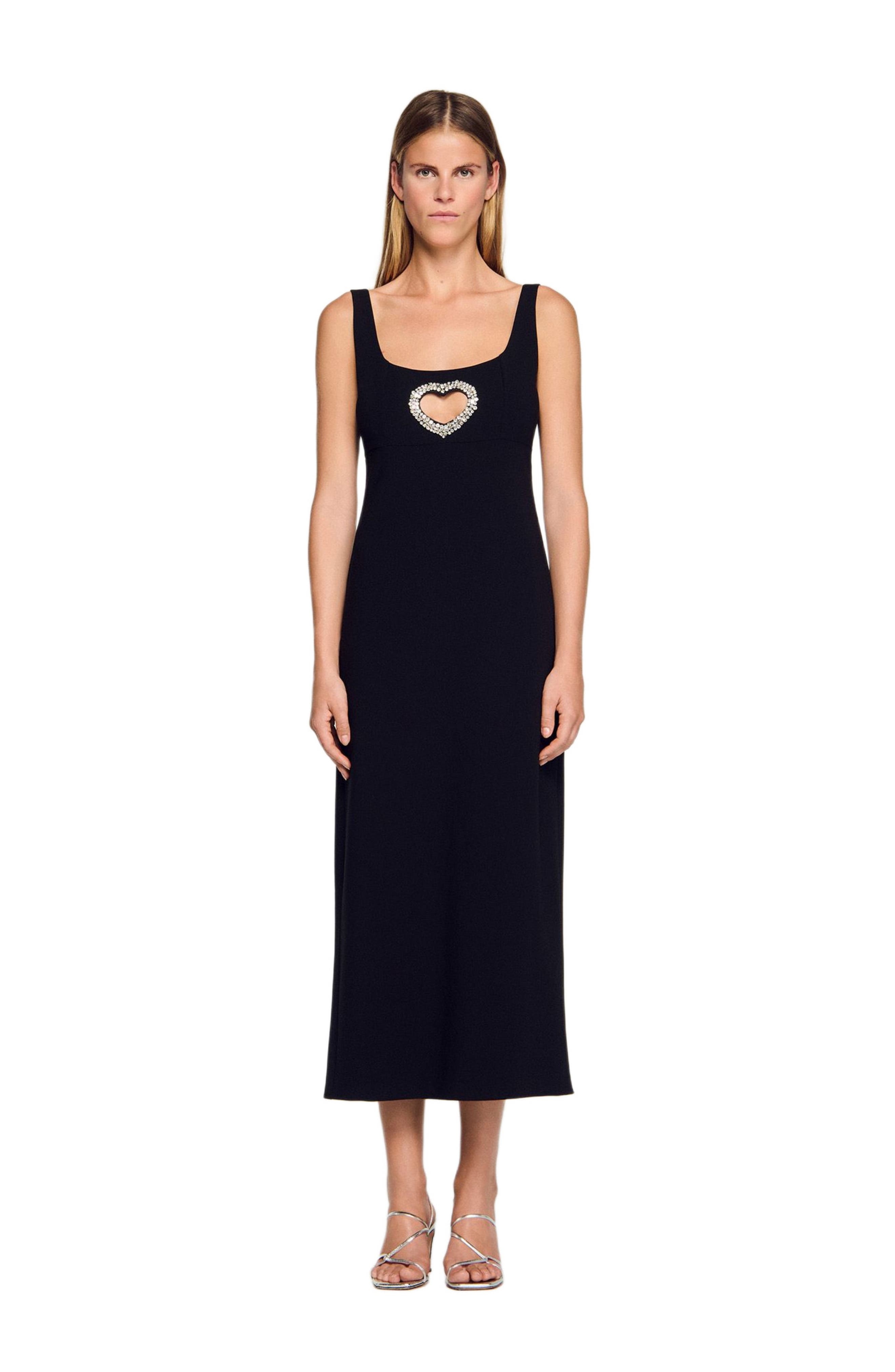 Rhinestone heart maxi dress