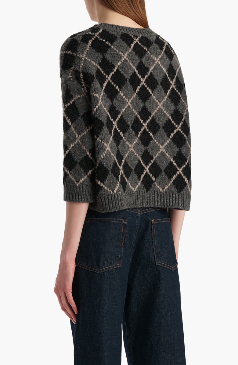 Khaite Colt Argyle Plaid Cashmere Sweater, Alternate, color, Stone Multi