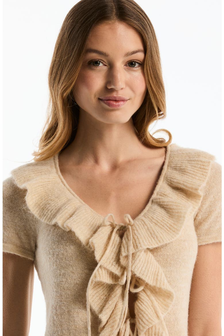 Ruffle Peplum Sweater, Alternate, color, SWAN HEATHER