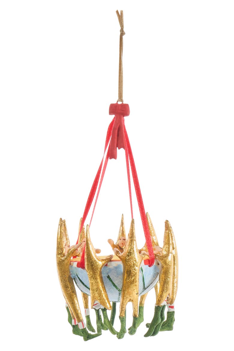 Patience Brewster 12 Days 9 Drummers Drumming Ornament, Alternate, color, GOLD