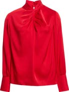 Elie Tahari The Lola Stretch Silk Twist Front Top