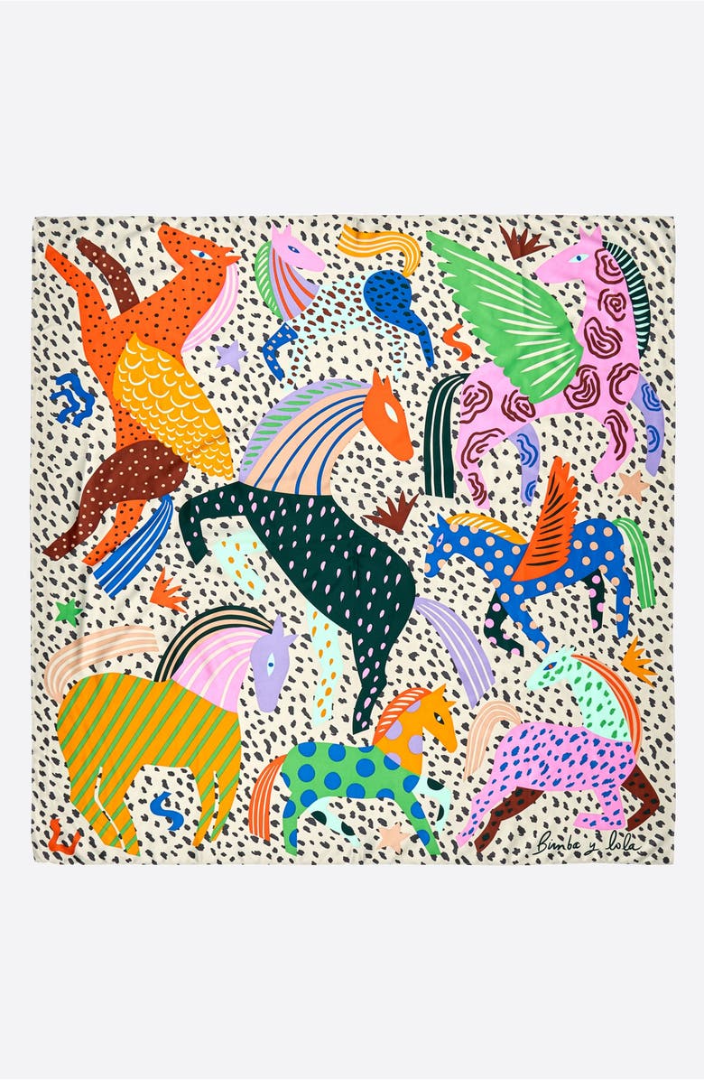 Bimba y Lola Horse Scarf With Mini Prints, Main, color, 