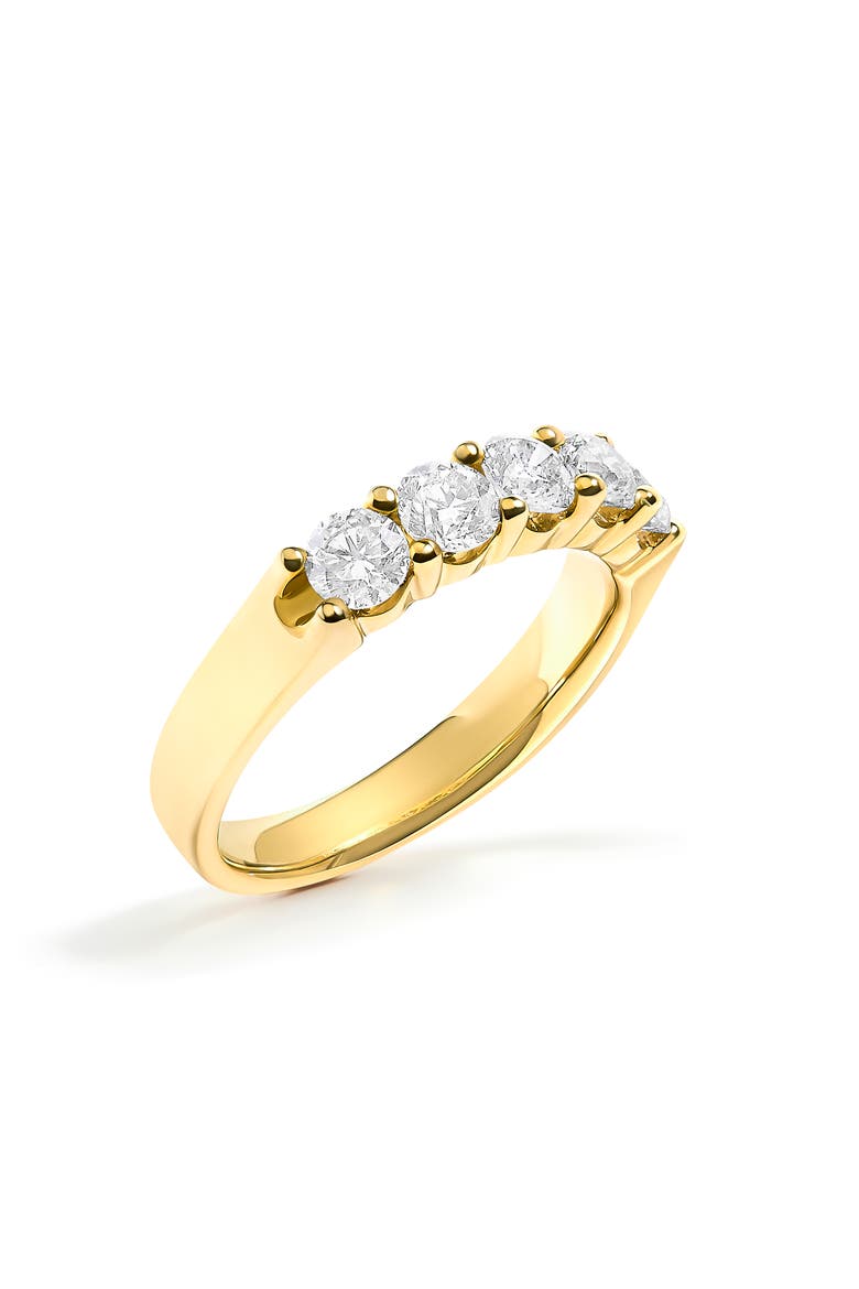 14K Gold 1.00 Ctw Diamond 5 Stone Band Ring, Alternate, color, Yellow Gold