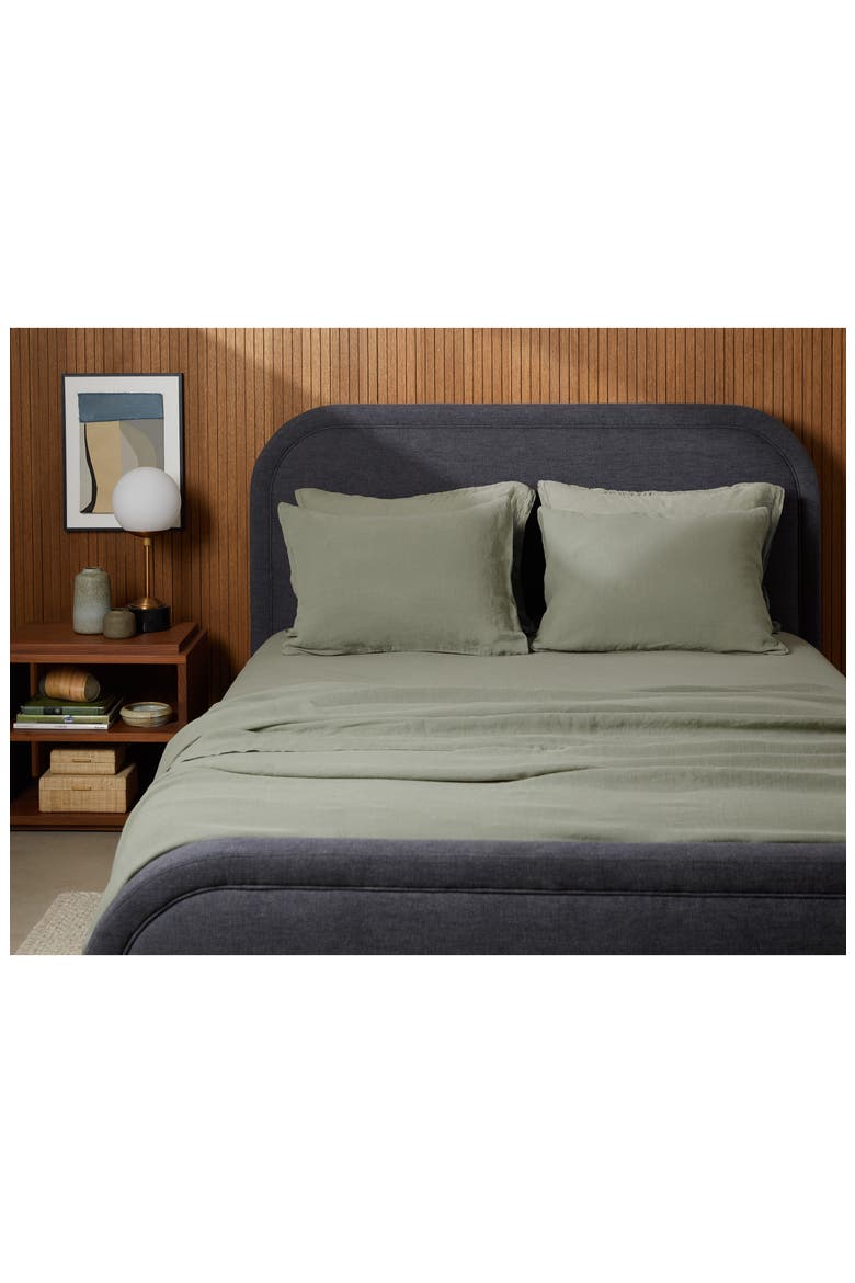 Linen Sheet Set, Alternate, color, MOSS